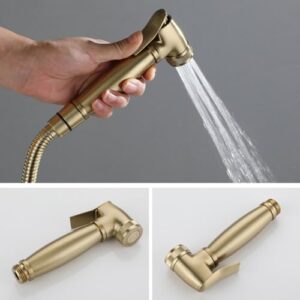 ifgswopq Hand Held Toilet Bidet Sprayer Brushed Gold Hand Bidet Sprayer for Toilet Bidet Toilet Sprayer Jet Kit Pressurized Flush All Copper,Brushed Gold,C (Brushed Gold C) (Brushed Gold C)