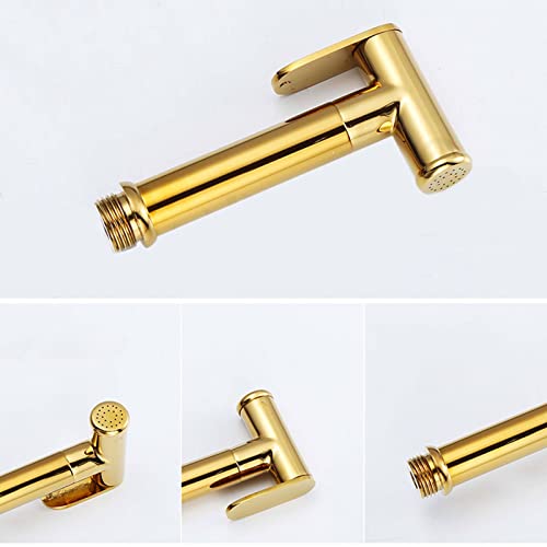 ifgswopq Toilet Sprayer Bidet Handheld Bidet Sprayer Toilet Bidet Shower Hose Cold Water Brass Gold Douche Spray Kit for Women,B (C)