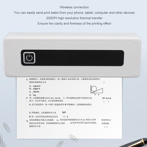 XMEYE Portable Printer, Bluetooth Thermal Inkless Printer 200DPI High Resolution Clear Print Printer Compatible with iOS, Android, Laptop for Office Car Home