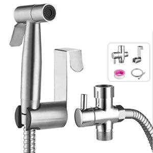 ifgswopq handheld toilet bidet sprayer set anal vagina flushing hygienic shower spray gun stainless steel hand faucet (size : bidet sprayer set 1) (one color bidet sprayer set 1)