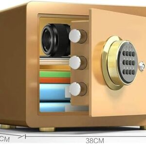 Digital Safe Box Safety Electronic Security Steel Money Cash Home Office Safes with Installing Bolts Wall Floor Mounted (Color : Gold)