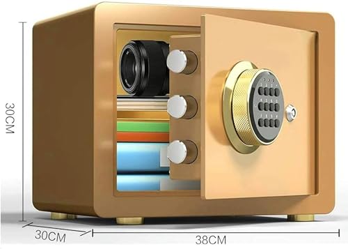 Digital Safe Box Safety Electronic Security Steel Money Cash Home Office Safes with Installing Bolts Wall Floor Mounted (Color : Gold)