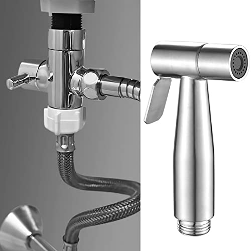 ifgswopq Handheld Toilet Bidet Sprayer Set Anal Vagina Flushing Hygienic Shower Spray Gun Stainless Steel Hand Faucet (Size : Bidet Sprayer Set 1) (One Color Bidet Sprayer Set 1)