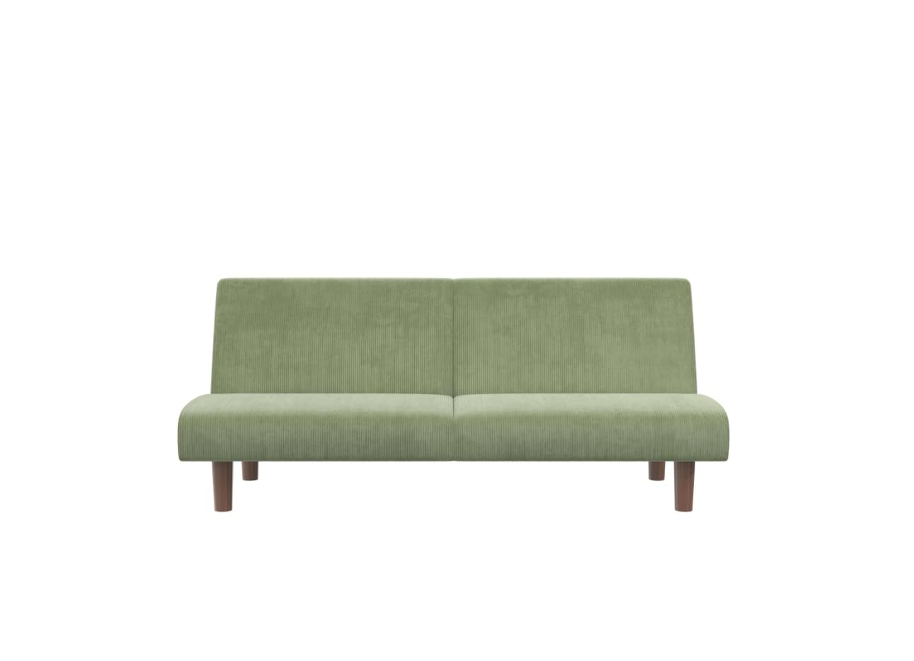 Huyaster 66.5" Armless Futon Sofa Bed，Corduroy (Sage Green)