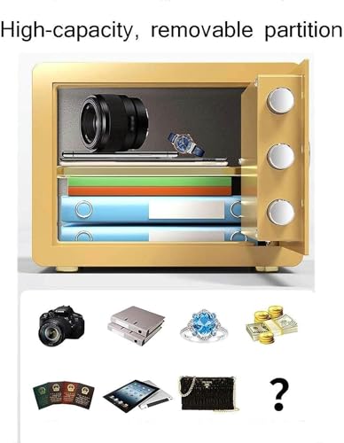 Digital Safe Box Safety Electronic Security Steel Money Cash Home Office Safes with Installing Bolts Wall Floor Mounted (Color : Gold)