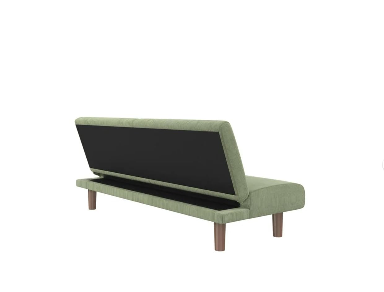 Huyaster 66.5" Armless Futon Sofa Bed，Corduroy (Sage Green)