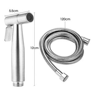 ifgswopq Handheld Toilet Bidet Sprayer Set Anal Vagina Flushing Hygienic Shower Spray Gun Stainless Steel Hand Faucet (Size : Bidet Sprayer Set 1) (One Color Bidet Sprayer Set 1)