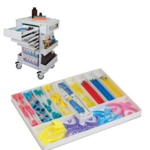 AmeriCan Goods 3/Pieces Dental 13/Section Large Drawer Organizer Tray, Dental Supply Cart Section Divided White Tray for Medical/Dental Supply