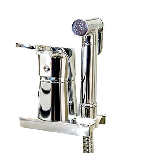 ifgswopq Bidet Faucets Toilet Solid Brass Chrome Handheld Bidet Toilet Portable Bidet Shower Set with Hot and Cold Water Bidet Mixer