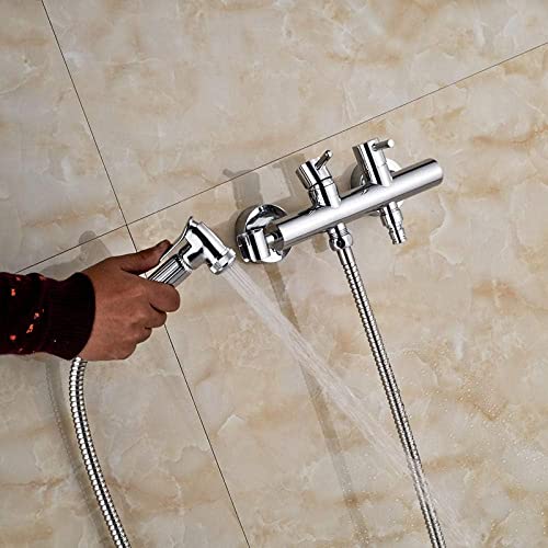 ifgswopq Toilet Bidet Spray Chrome Finish Brass Hand Held Portable Bidet Shower Washing Machine Taps