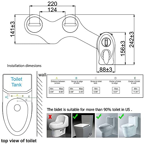 ifgswopq Non-Electric Bidet Toilet Seat Anal Single Left Handle (D 1)