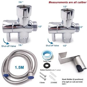 ifgswopq Handheld Toilet Bidet Sprayer Set Kit Stainless Steel Hand Bidet Faucet for Bathroom Hand Shower Head Self Cleaning (Color : EU Set (3-4)) (EU Set (3 4))