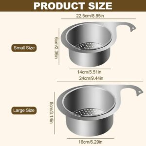 Stainless Steel Sink Drain Strainer Basket, 2024 Upgraded Multifunction Hanging Sink Strainer Colander Drain Basket, Kitchen Sink Food Waste Filter and Vegetables Fruits Clean(S,1pcs)