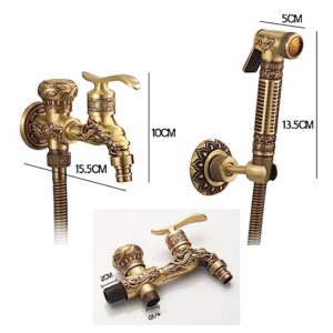 ifgswopq Handheld Bidet Sprayer for Toilet,Antique,Bidet Sprayer Kit for Toilet,Bidet Sprayer for Toilet from Sink,All Copper Multi-Function Bidet Pressurized Flushing,Antique A (Antique a