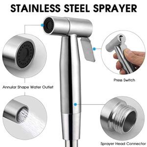 ifgswopq Handheld Toilet Bidet Sprayer Set Anal Vagina Flushing Hygienic Shower Spray Gun Stainless Steel Hand Faucet (Size : Bidet Sprayer Set 1) (One Color Bidet Sprayer Set 1)