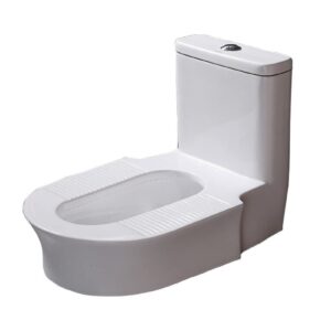 Ceramic Toilet, Squatting Dual-use One-piece Dual-use Double Flush Toilet With Stainless Steel Bidet Attachment for Toilet Seat Bidet (300mm) ()