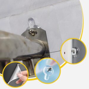 Drill Free Adhesive Hooks, 2024 New Adhesive Wall Mount Screw Hooks, Hang On Wall Hangers Without Nails, Command Hooks for Hanging Pictures for Home Office School