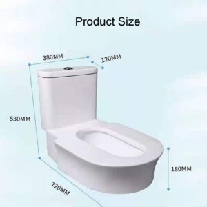 Ceramic Toilet, Squatting Dual-use One-piece Dual-use Double Flush Toilet With Stainless Steel Bidet Attachment for Toilet Seat Bidet (300mm) ()