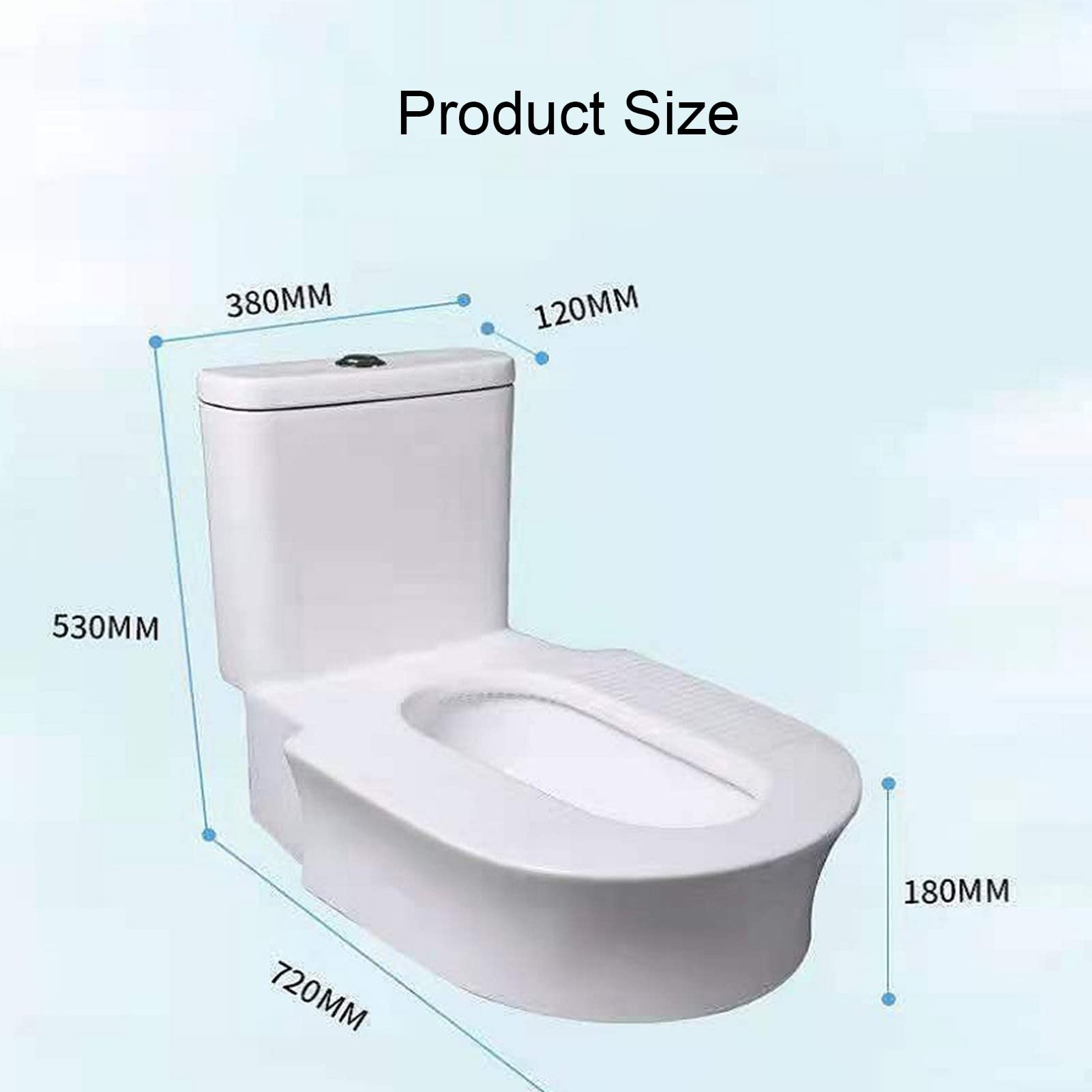 Ceramic Toilet, Squatting Dual-use One-piece Dual-use Double Flush Toilet With Stainless Steel Bidet Attachment for Toilet Seat Bidet (300mm) ()