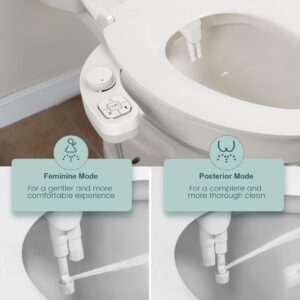 ifgswopq Non-Electric Bidet - Self Cleaning Nozzle (Frontal and Rear Wash) Bidet Toilet Seat Attachment, 1 (D 1)