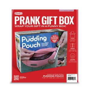 Prank-O Prank Gift Box, Pudding Pouch, Gag Gift Empty Box, Practical Joke for Christmas Gifts, Holiday Gift Wrap, White Elephant Gift Box, Funny Gift Idea