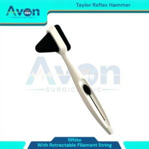 White Plastic Neuro Taylor Reflex Hammer with Retractable Filament String - Reflex Diagnostics Examination Instrument