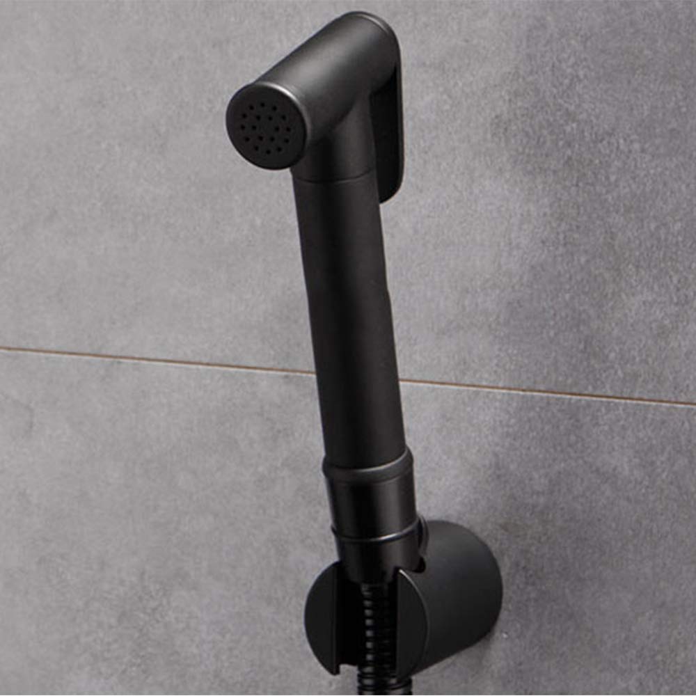 Black Bidet Sprayer Faucet Set with Cold and Hot Water Brass Handheld Toilet Bidet Attachment Pressure Sprayer Wall Mount/Style B (Style B) (Style B)