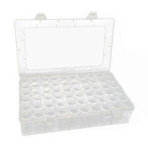 SM SunniMix Bead Organizer Mini Storage Cases Dustproof Portable Transparent Diamond Craft Storage Box for Nail Art Jewelry Small Items, 60 Round Bottles