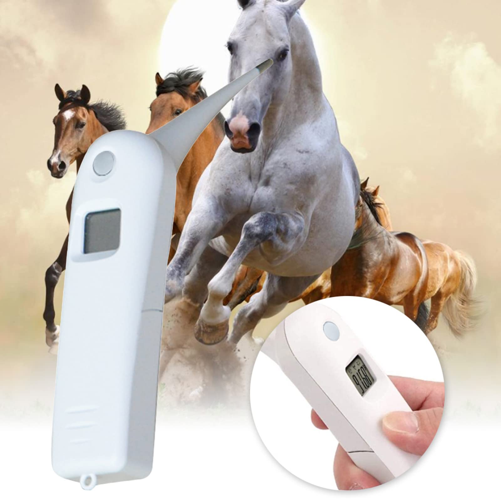 Hxyxbnhno Veterinary Fast Digital Pet for Pigs Cattle Sheep Dogs Horse Including Battery Hanging Rope