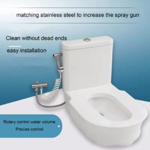 Ceramic Toilet, Squatting Dual-use One-piece Dual-use Double Flush Toilet With Stainless Steel Bidet Attachment for Toilet Seat Bidet (300mm) ()