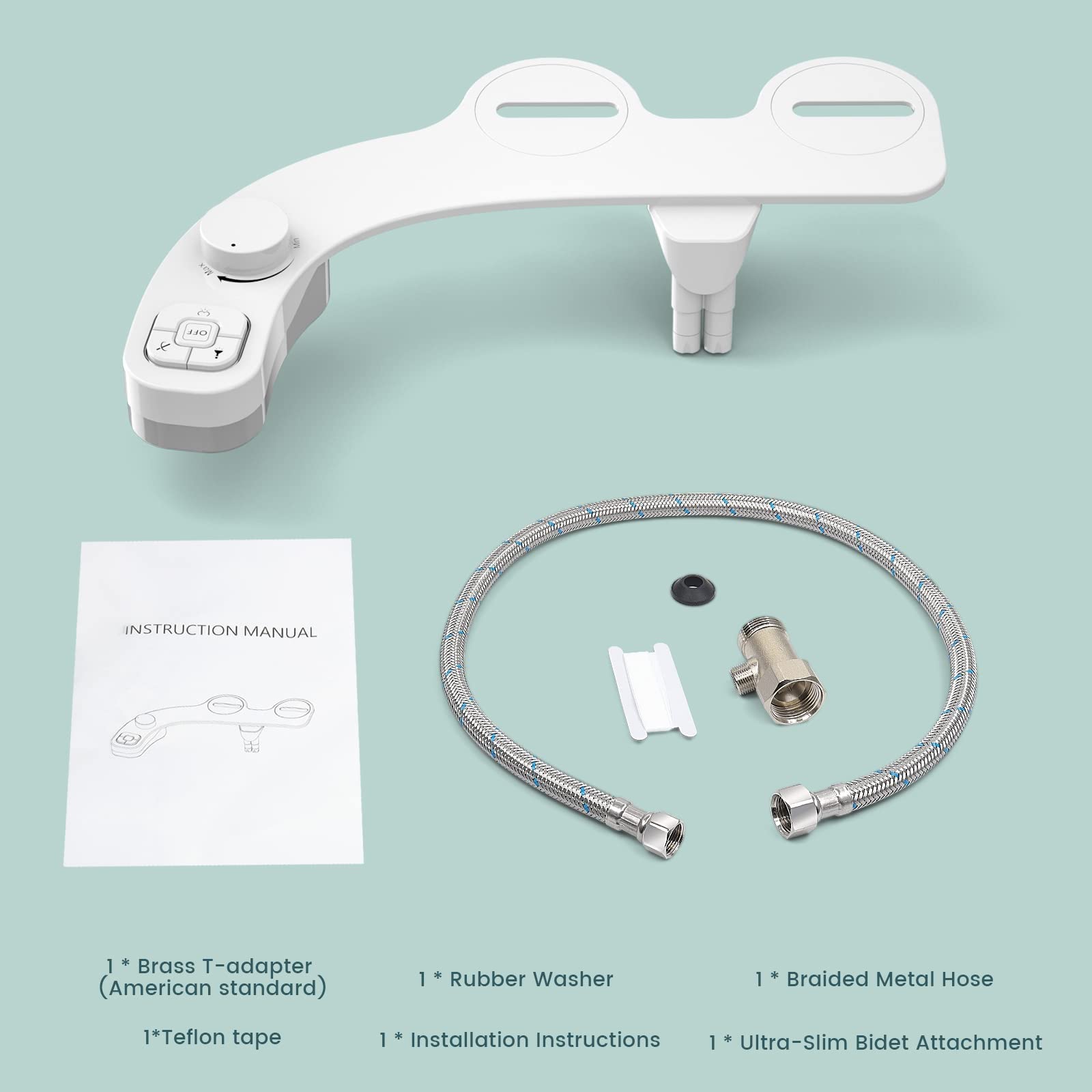 ifgswopq Non-Electric Bidet - Self Cleaning Nozzle (Frontal and Rear Wash) Bidet Toilet Seat Attachment, 1 (D 1)