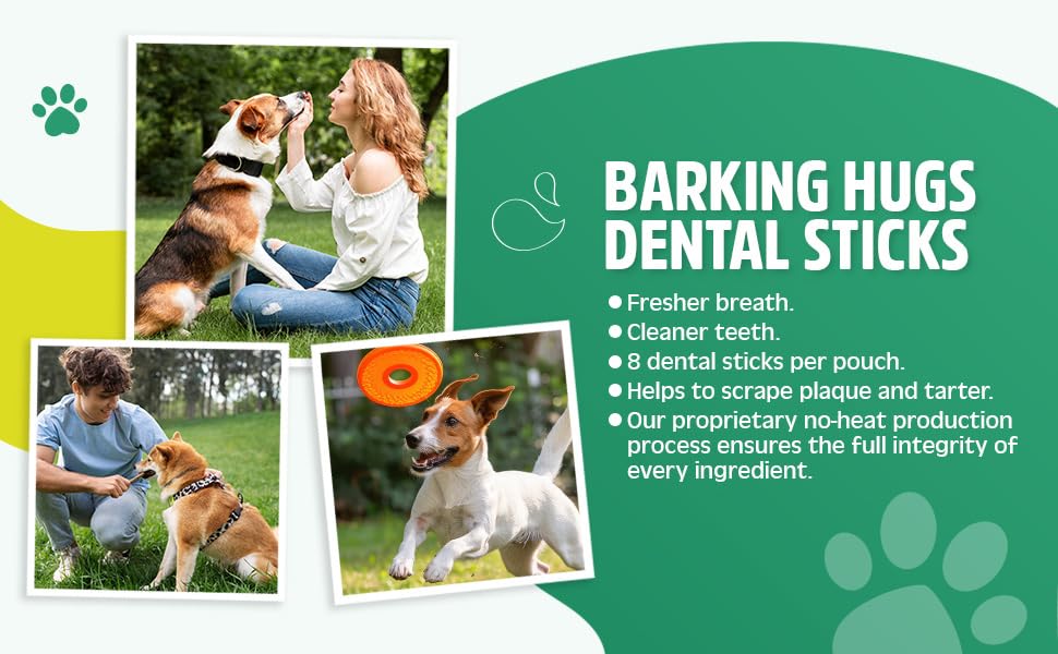 BARKING HUGS Digestive Chews and Dental Sticks