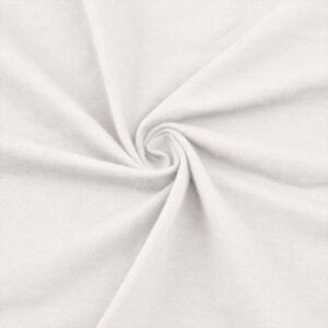 stylish fabric solid color cotton lycra combed 7oz spandex stretch jersey knit fabric, off white 1 yard