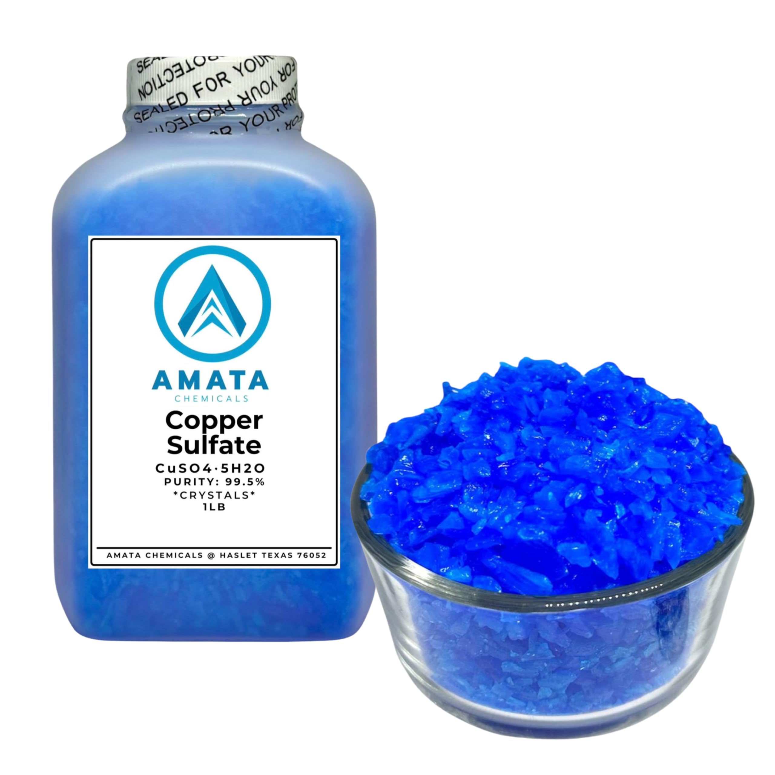 Copper Sulfate Crystals 2 lbs, 99.5% Pure, 1lb x 2 Bottles