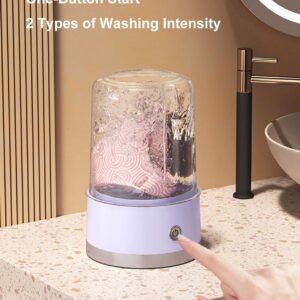 Byrotson Wireless Mini Washer Small Portable Washing Machine 1L Capacity Laundry Cup, Deep Cleaning of Underwear, Socks and Other Small Clothes,Purple