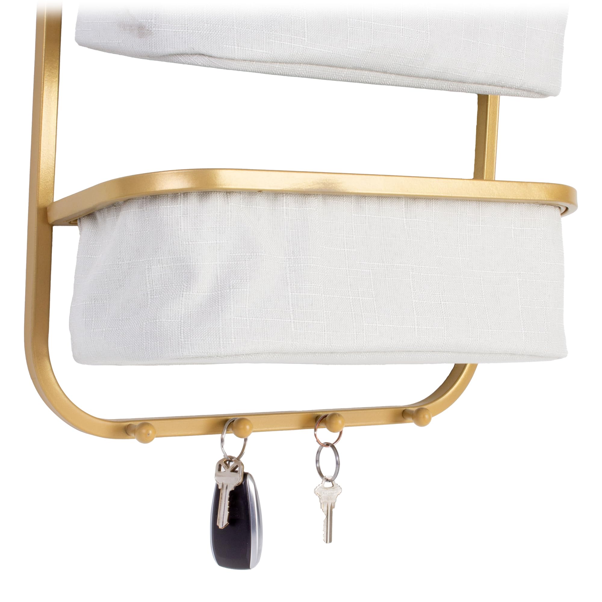 South Street Loft Iron Storage Rack with Mirror (Gold)