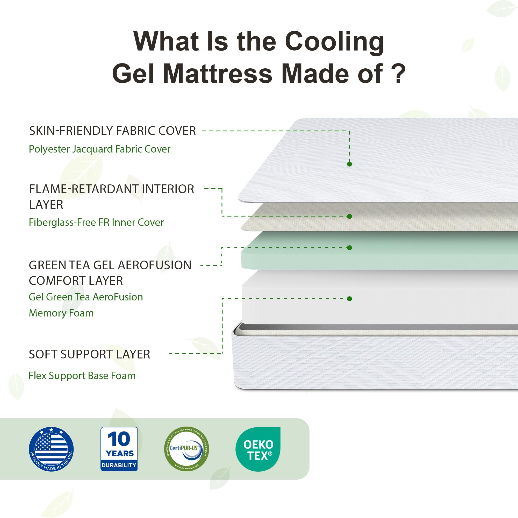 Emerspring 12" Full Cooling Gel Memory Foam Mattress with Removable Washable Cover, Medium, Bed in a Box, CertiPUR-US Certified, Made in USA, Apartment Essential