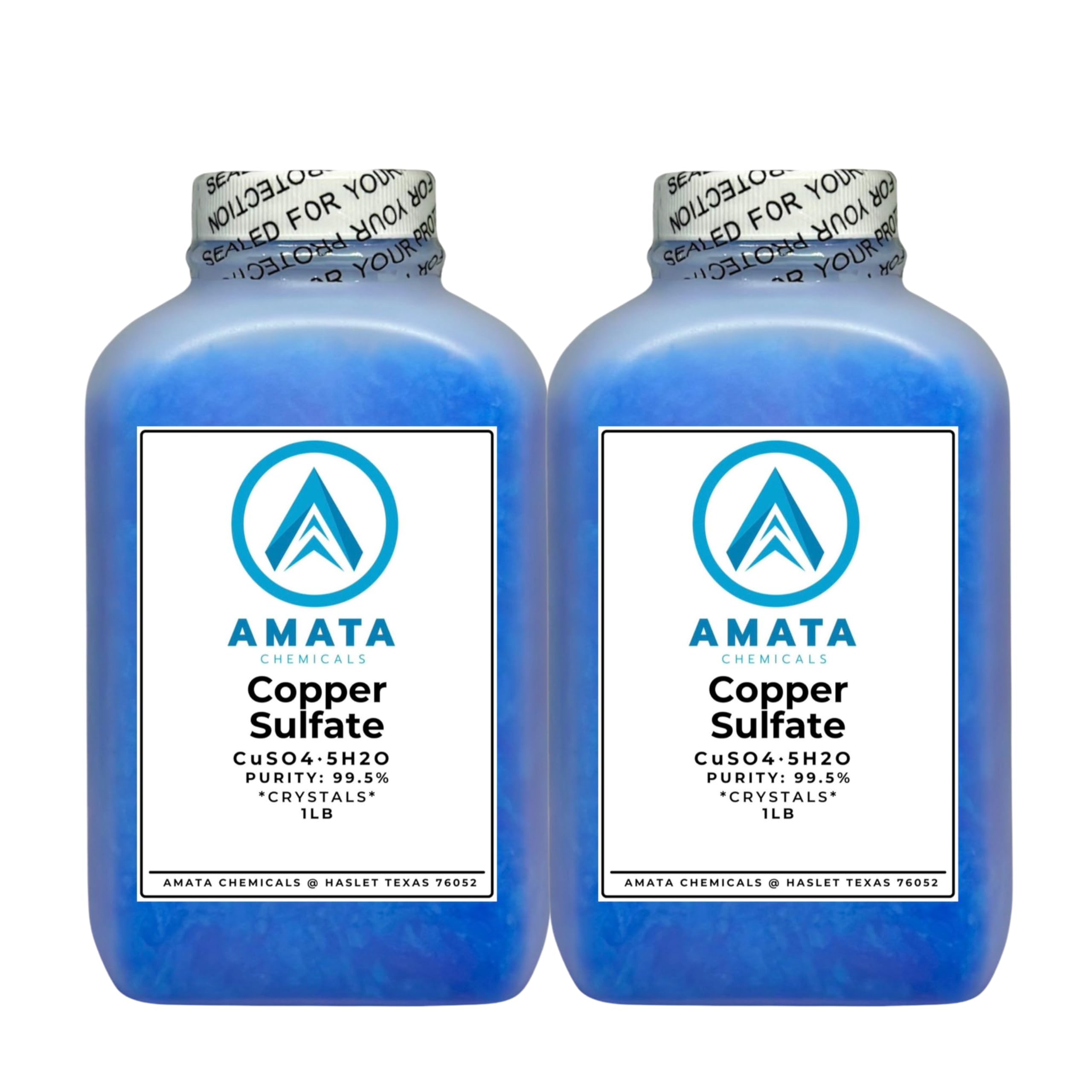 Copper Sulfate Crystals 2 lbs, 99.5% Pure, 1lb x 2 Bottles