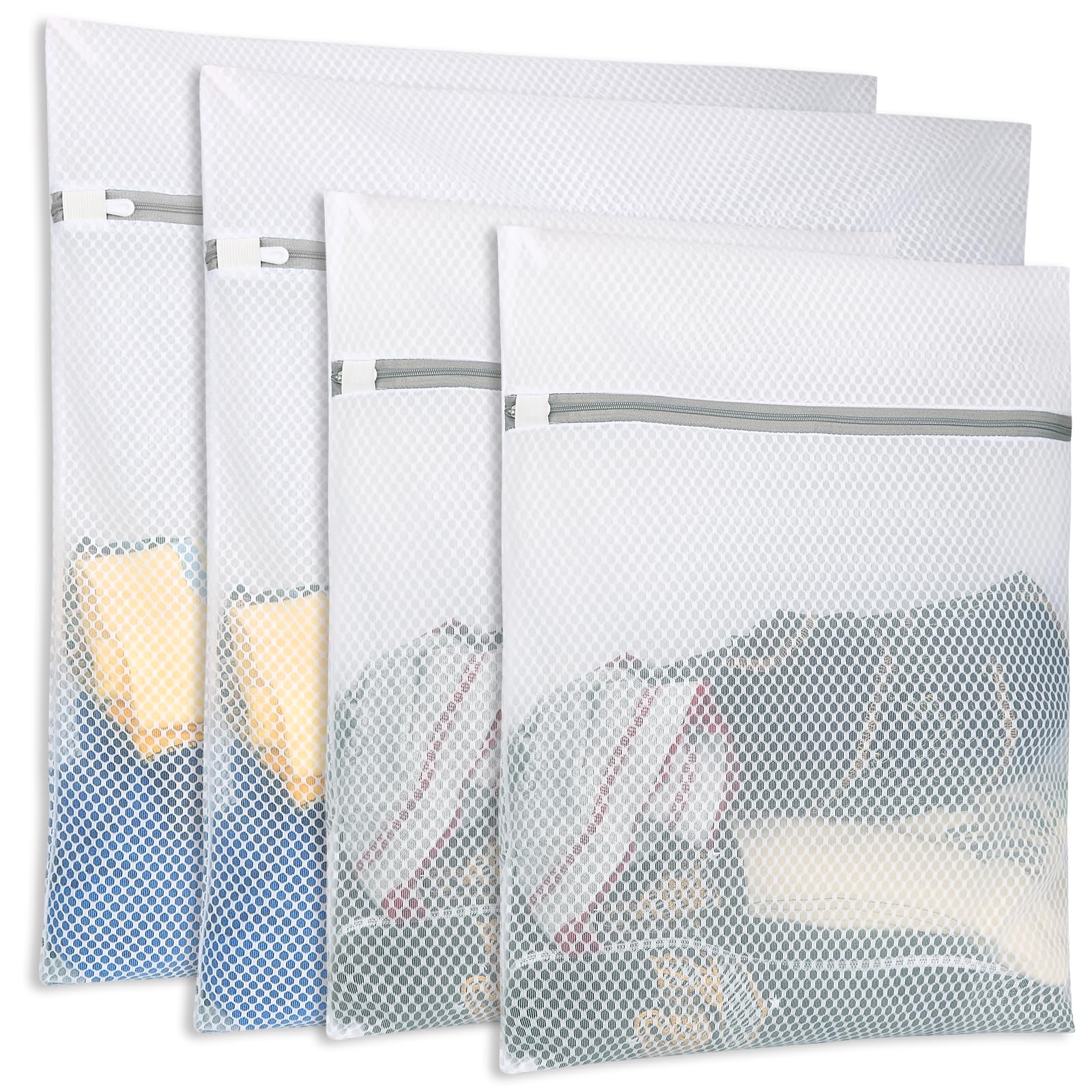 4Pcs Honeycomb Mesh Laundry Bags,Laundry Bags Mesh Wash Bags,Laundry Bag,Large size(16 * 20 inch*2 + 24 * 24 inch*2)