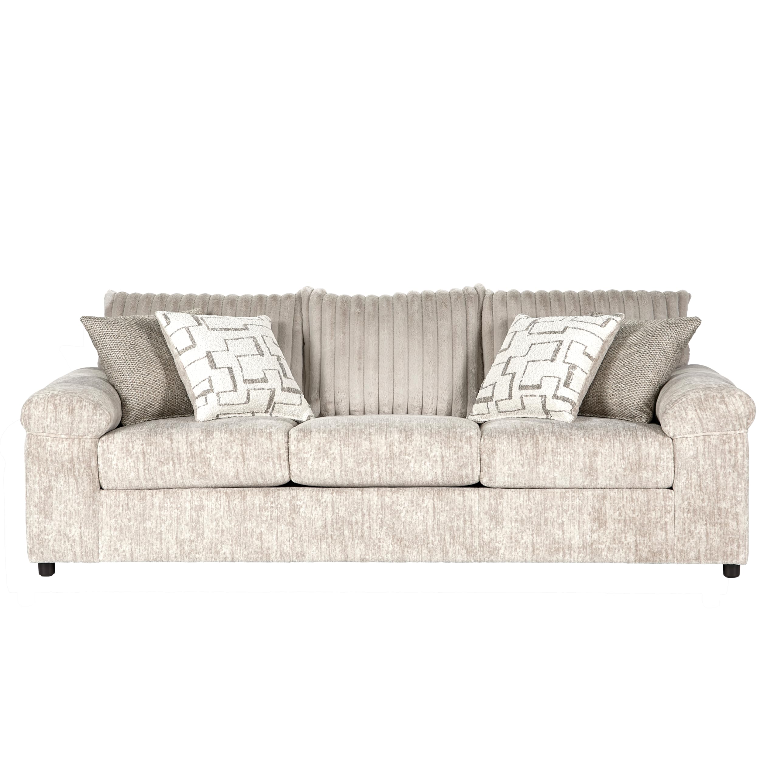 Roundhill Furniture Nason Wide Wale Corduroy Sofa, Parchment