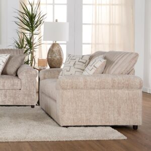 Roundhill Furniture Nason Wide Wale Corduroy Loveseat, Parchment