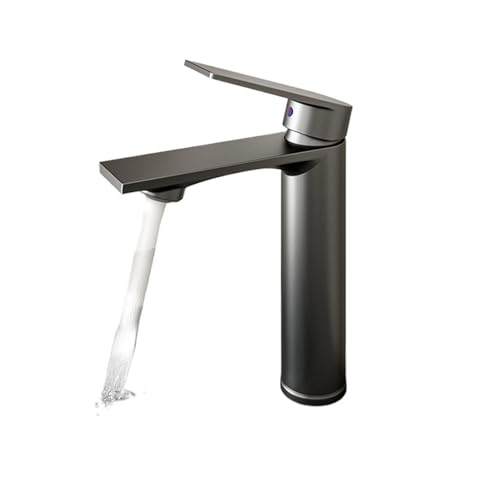 Bathroom Faucet hot and Cold Mixer tap countertop Mounted Bathroom Basin Faucet Gunmetal Grey Square washbasin Sink Bathtub Faucet