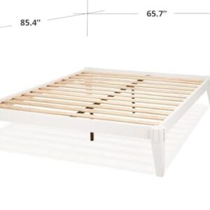 Chalipa Basic Bed Frame Without headboard - Ivory White - Queen