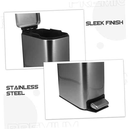 FELTECHELECTR Small Bathroom Trash Can Abs Foot Pedal Trash Can Garbage Can with Lid Stainless Steel Small Bathroom Trash Can with Lid