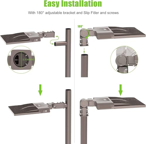 OPENLUX 10 Pack 320W LED Parking Lot Light with Photocell 48000LM LED Shoebox Pole Lights Slip Fit Mount Flood Lights UL Listed 5000K IP65 Outdoor Street Court Commercial Lighting AC 100-277V