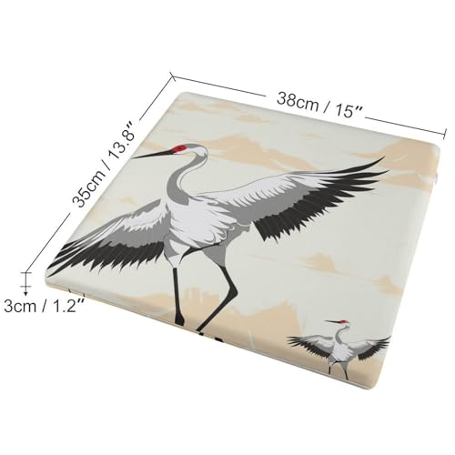 HMNBCD Square Cushion Japanese Crane Printed Floor Cushions Chair Cushion for Dining Chairs Outdoor Seat Cushions for Home Office and Patio Garden Furniture Decoration