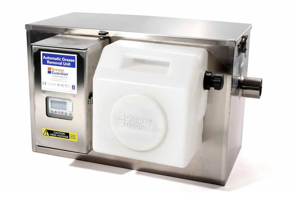 Grease Guardian® GGD15 Automatic Grease Trap Removal Device, 30+ lb. Capacity, 110V, Left-to-Right Flow, Efficient Kitchen Grease Management, Easy Maintenance, Durable Construction