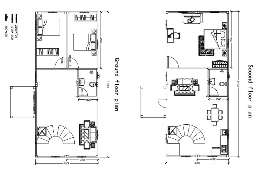 S.E.Q Double Story Fully Equipped Luxury prefab House, Expandable Container Villa with Balcony, Luxury Home, Stairs Fully Equipped 1 Kitchen 1 Bathroom bedrooms Free Bed Set