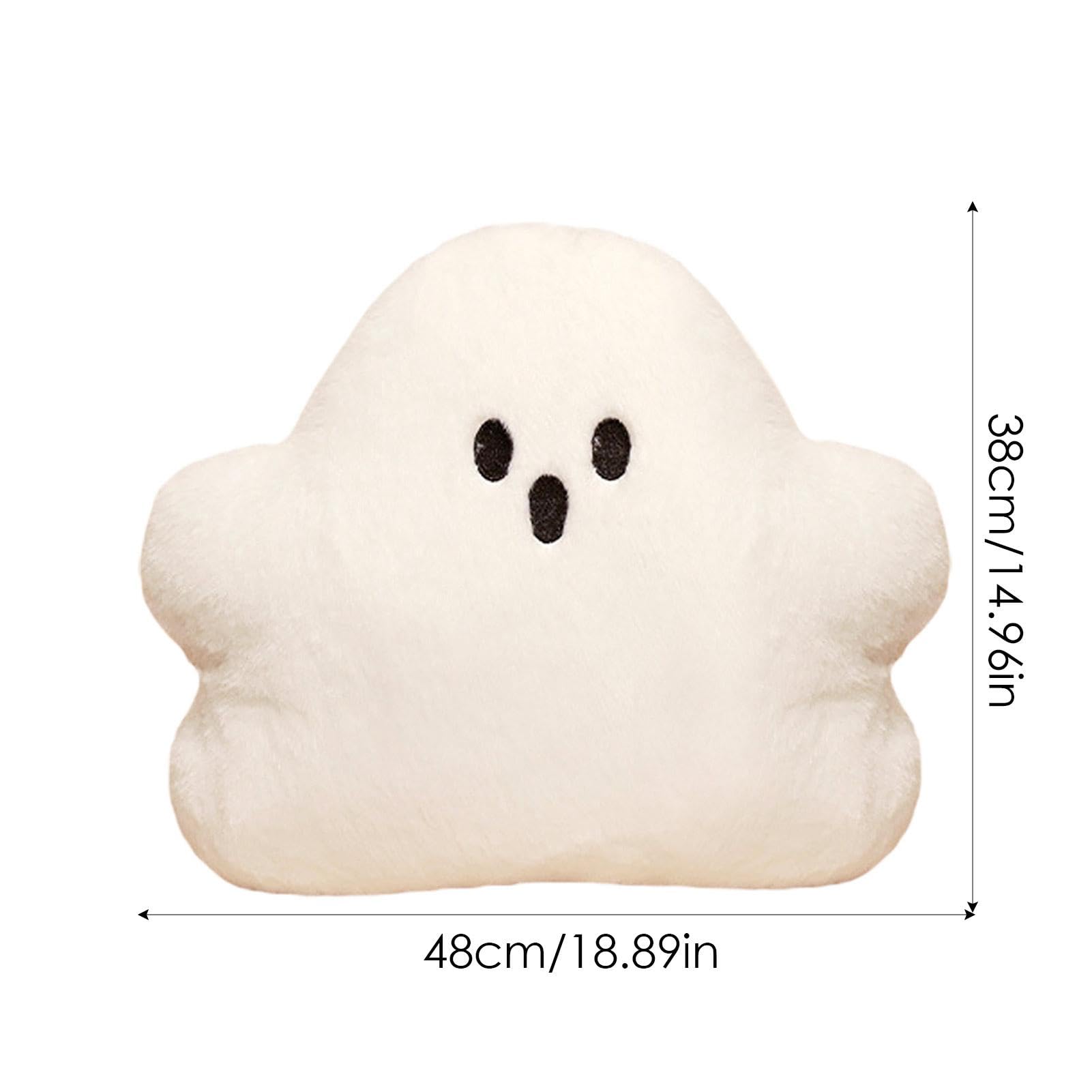 GEUGECY Ghost Plush Toy, Cute Ghost Plush Pillow, Soft Ghost Stuffed Animal Plush Ghost Plushies, Halloween Ghost Hugging Pillow, Halloween Plush Toys for Sofa Couch Bed Car Home Party Decoration