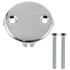 xhziy 2-hole bathtub overflow drain plate matching screws stainless steel bathtub overflow drain cover overflow drain cover overflow drain cover 1pcs